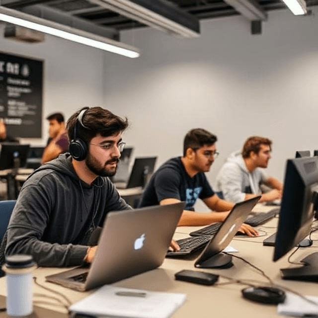 Students in a Coding Session